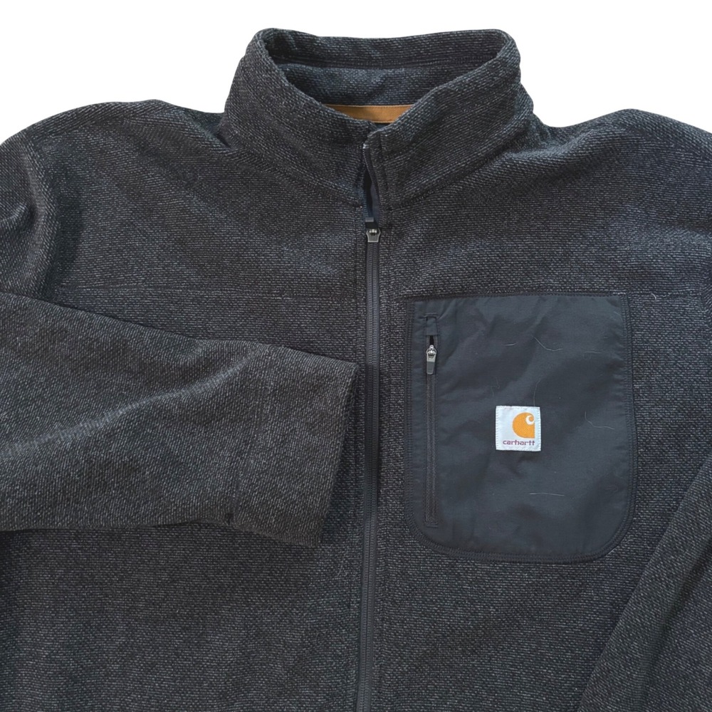 Carhartt Dalton‎ Full Zip Fleece Jacket XL Gray Heather 102273 Relaxed Fit Mens